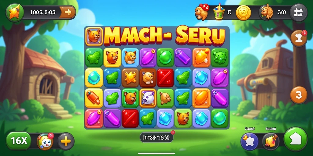 Screenshot gameplay 116X menampilkan aksi Match-3 yang seru.