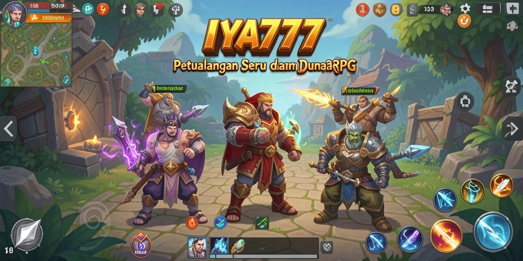 Gameplay menarik IYA777 saat karakter bertarung melawan monster.