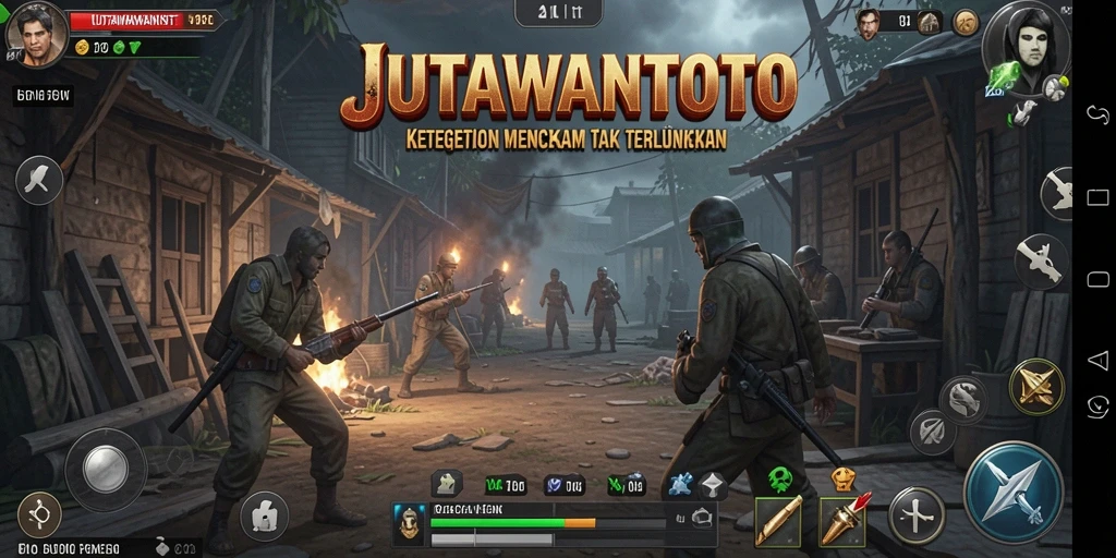 Screenshot gameplay menampilkan suasana mencekam dalam JUTAWANTOTO.