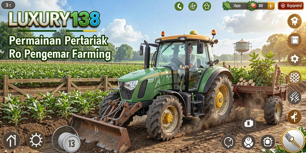 Tampilan menarik dari gameplay LUXURY138 saat bertani di ladang.