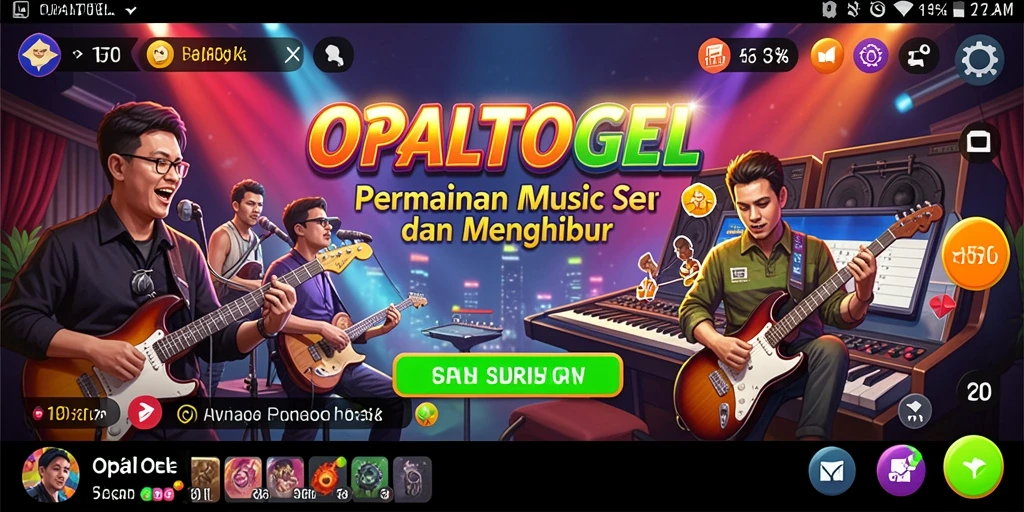 Screenshot utama OPALTOGEL menampilkan gameplay musik yang seru.