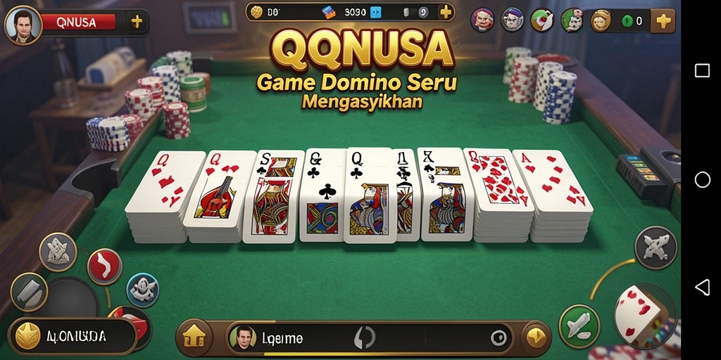 Tampilan gameplay seru permainan Domino QQNUSA.
