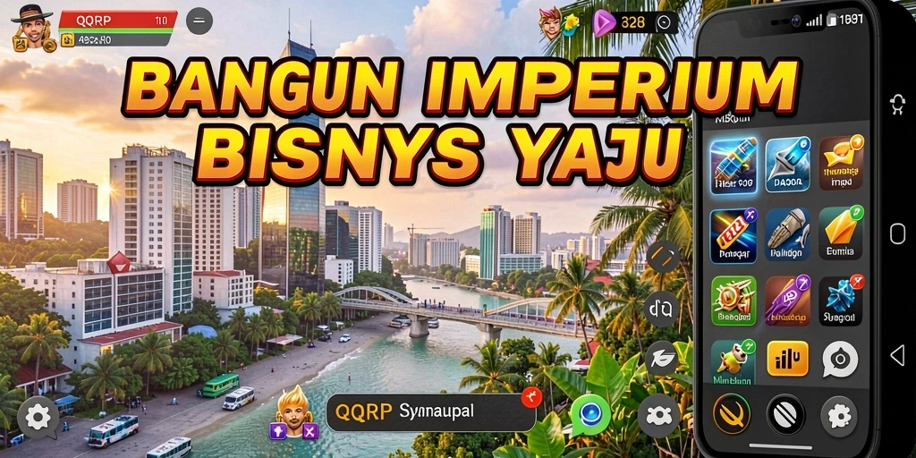 Tangkapan layar dari gameplay QQRP yang menampilkan manajemen bisnis.