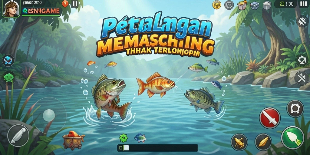 Tampilan gameplay RSNGAME yang menakjubkan saat memancing ikan.