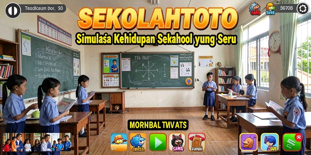 Tampilan gameplay <strong>SEKOLAHTOTO</strong> yang seru dan menarik di lingkungan sekolah.