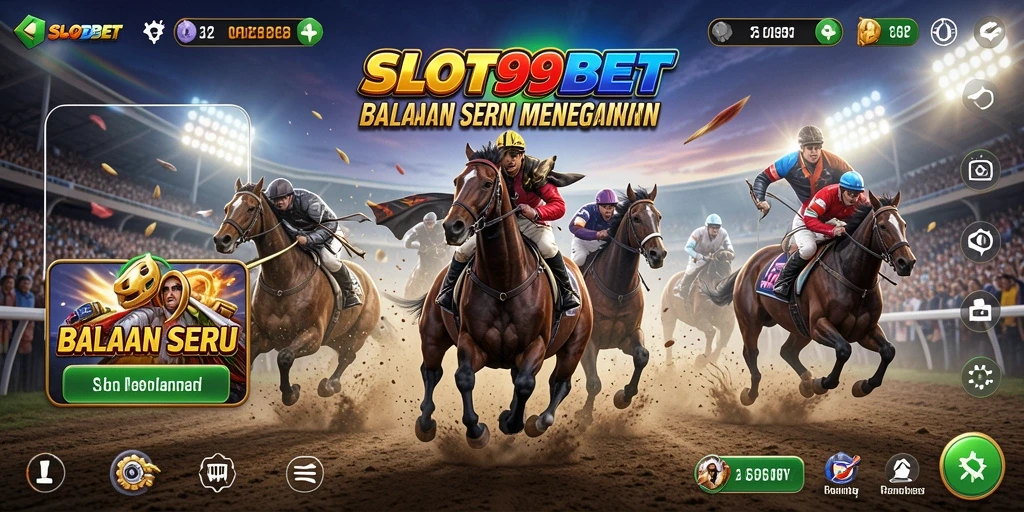 Tampilan utama SLOT99BET dengan aksi balapan yang mendebarkan.