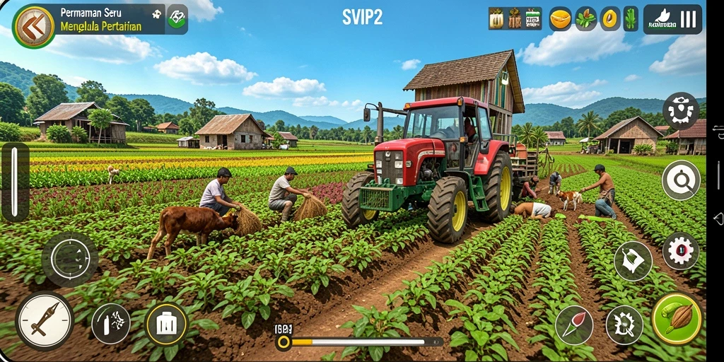 Tampilan gameplay SVIP2 yang menarik saat bertani.
