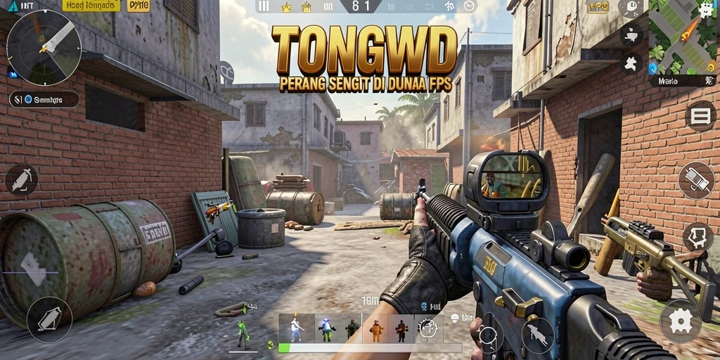 Screenshot gameplay menunjukkan aksi mendebarkan di TONGWD.